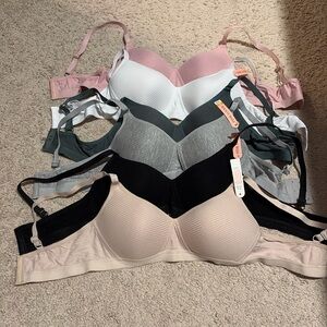 Women's Ribbed Wireless Bras - Multi-Color Pack